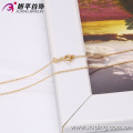 42614- Xuping Simple Design Women Fashion Gold Thin Chain Bead Collares